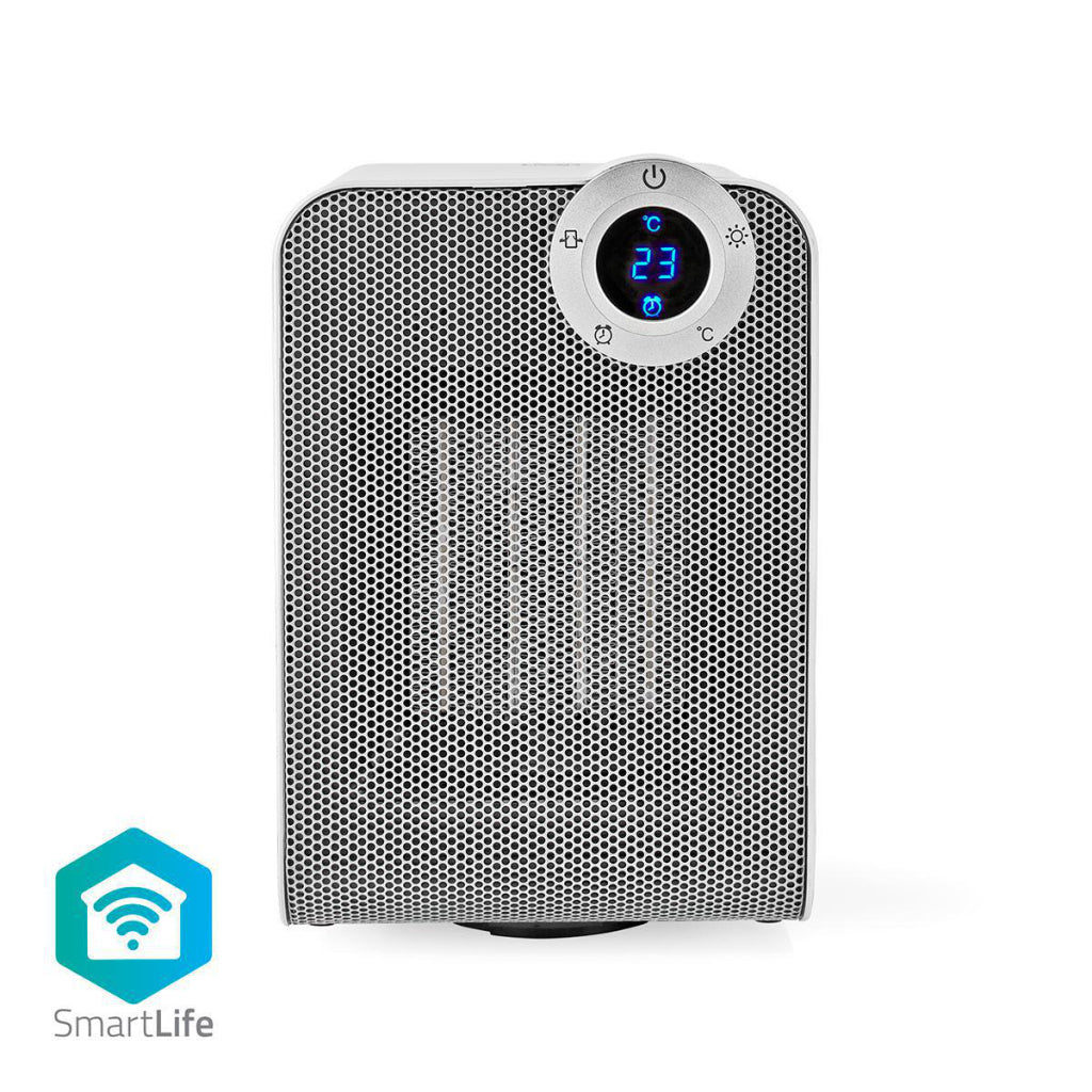 Nedis wififnh20cwt radiateur soufflant intelligent avec thermostat compact wi-fi oscillation 1800 w blanc