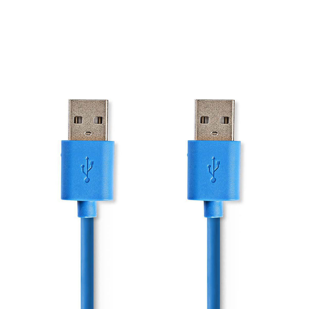 Nedis ccgp61000bu20 câble usb 3.0 a mâle - a mâle 2,0 m bleu