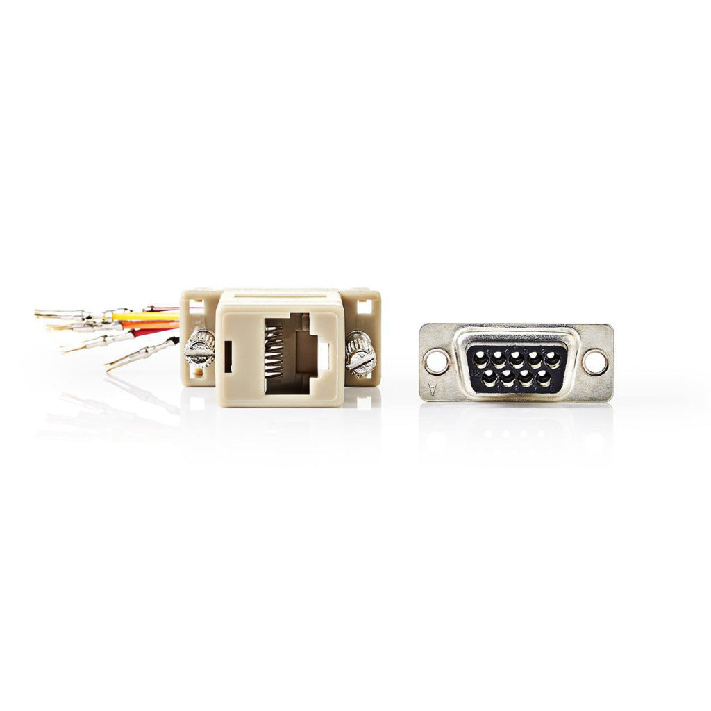 Nedis ccgp52820iv adaptateur d-sub d-sub 9 broches femelle - rj45 (8p8c) femelle ivoire
