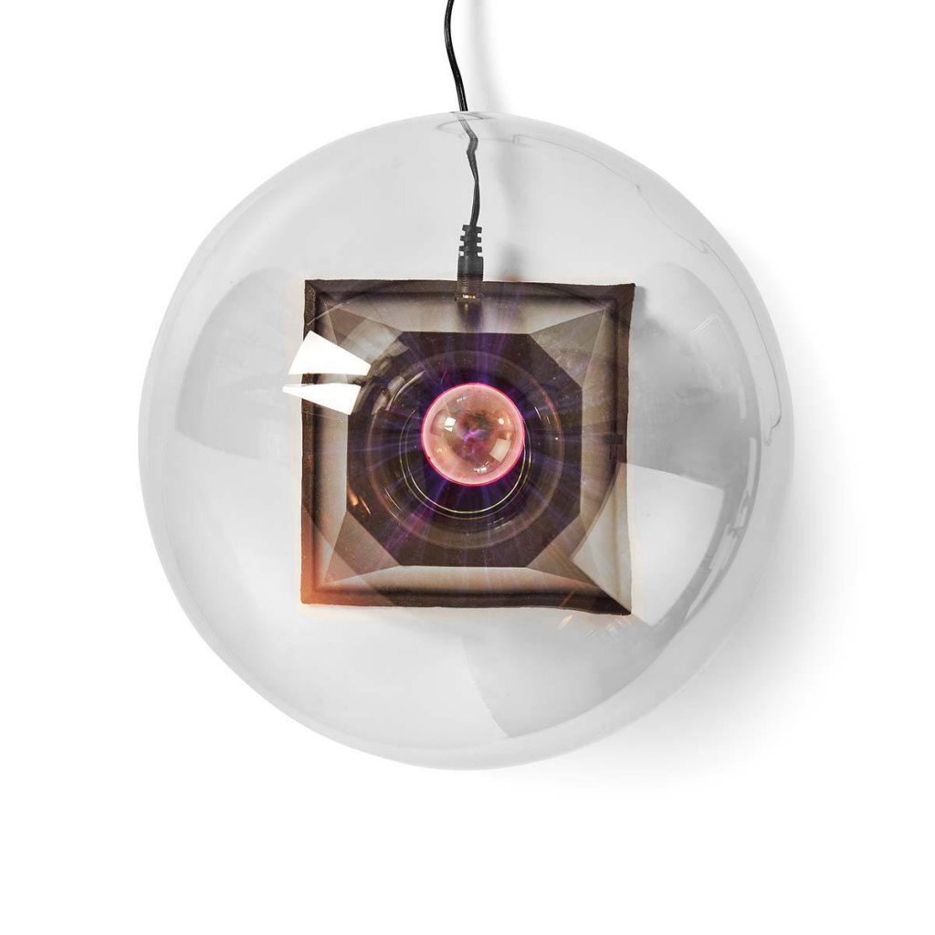 Nedis fudi215bk boule lumineuse plasma 20 cm verre noir