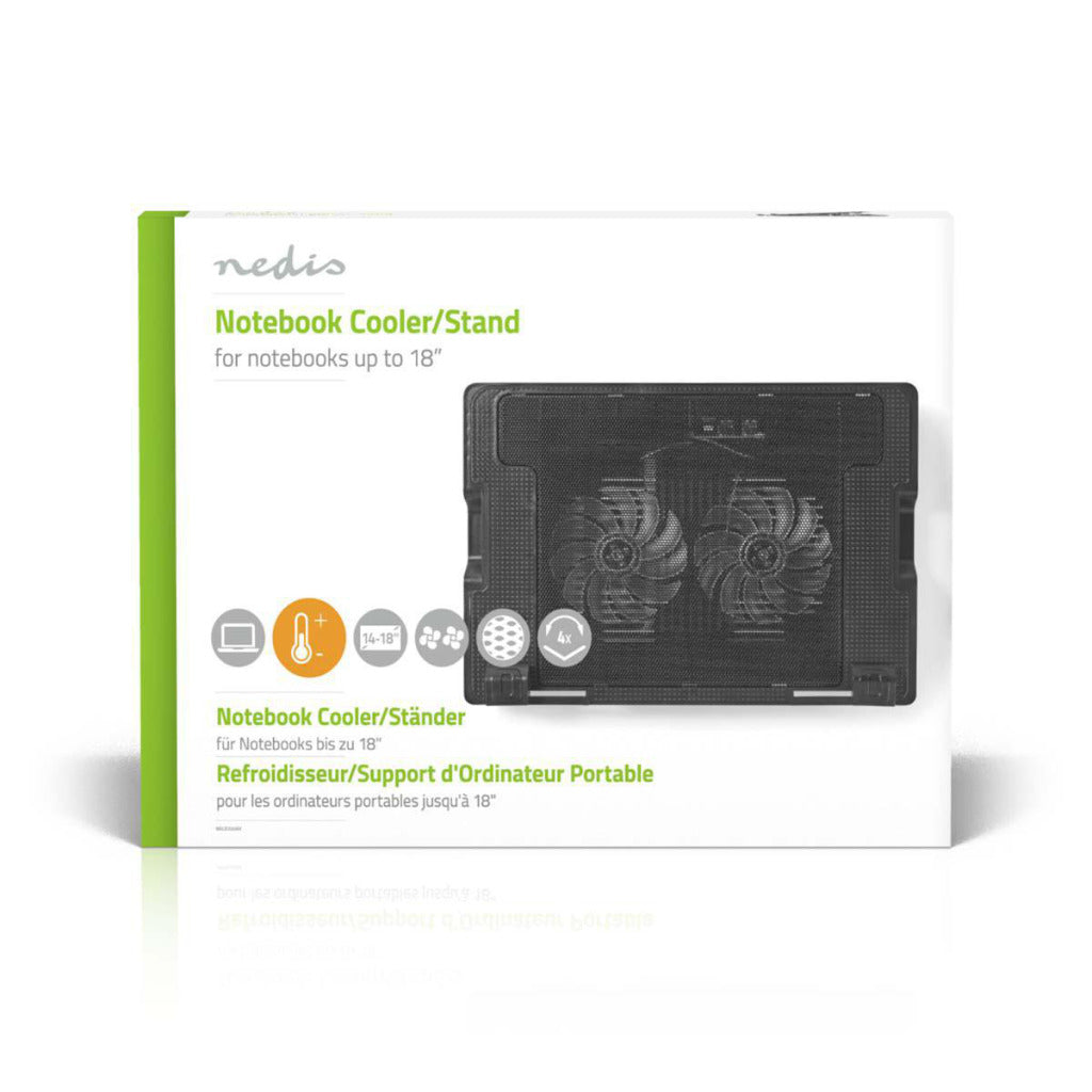 Nedis nbcr200bk support pour ordinateur portable jusqu'à 18 pouces universel noir