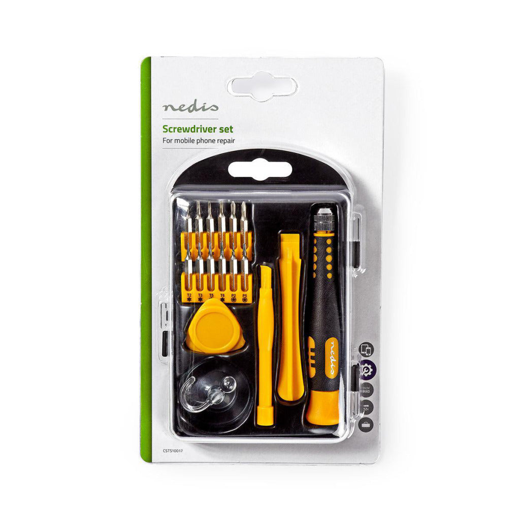 Nedis csts10017 boîte à outils 17-en-1 pour la réparation de PC, smartphone et tablette