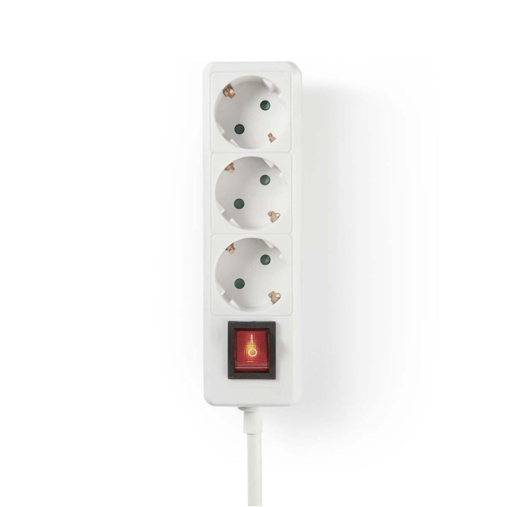 Nedis exso315f2wtb multiprise 3 prises 1,5 m interrupteur marche/arrêt blanc