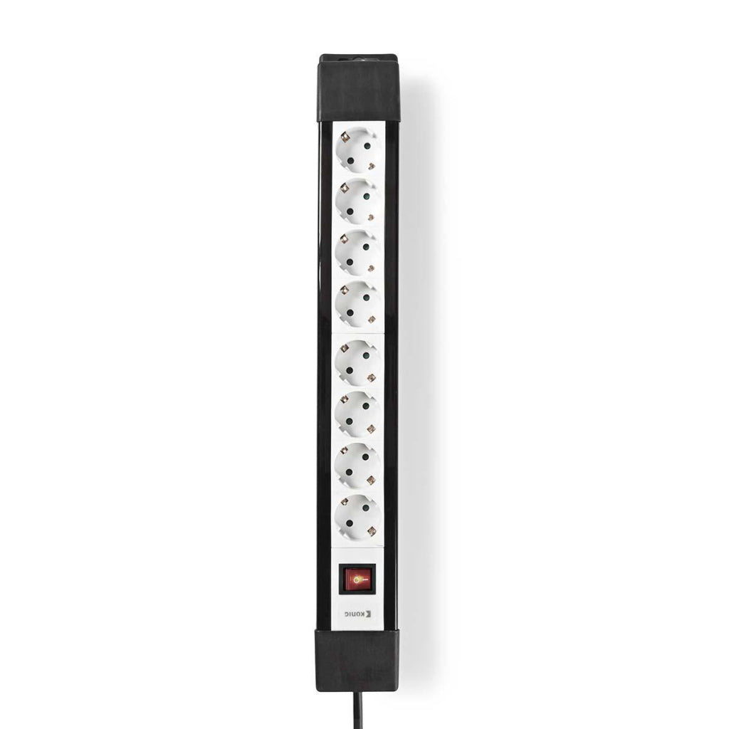Nedis exso830f1pro prise contact protégé 8 voies 3,00 m noir et blanc