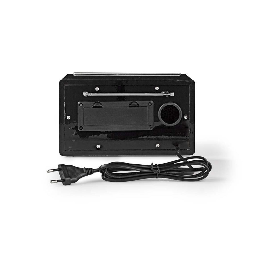 Nedis RDFM5100BK Radio FM 9 W, réglage analogique, design rétro, noir