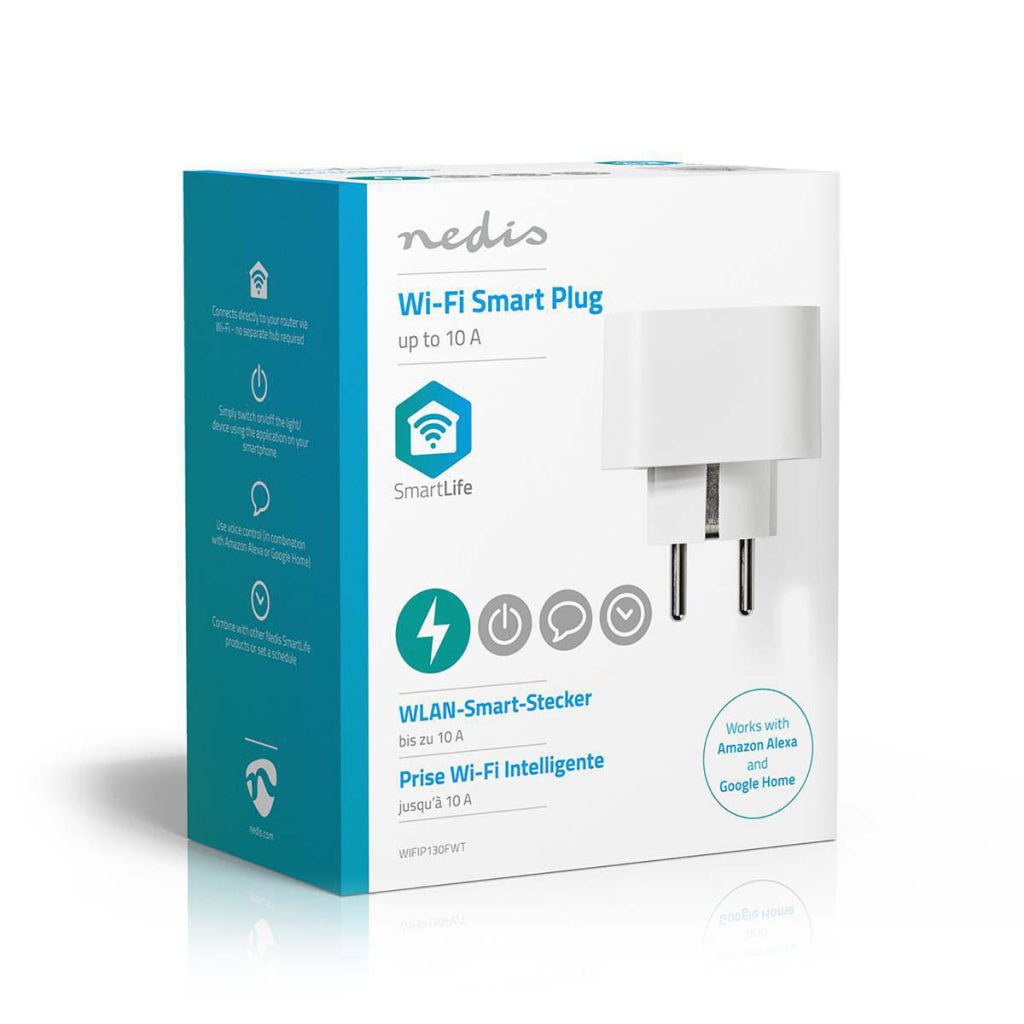 Nedis wifip130fwt prise intelligente wi-fi schuko type f 10 a