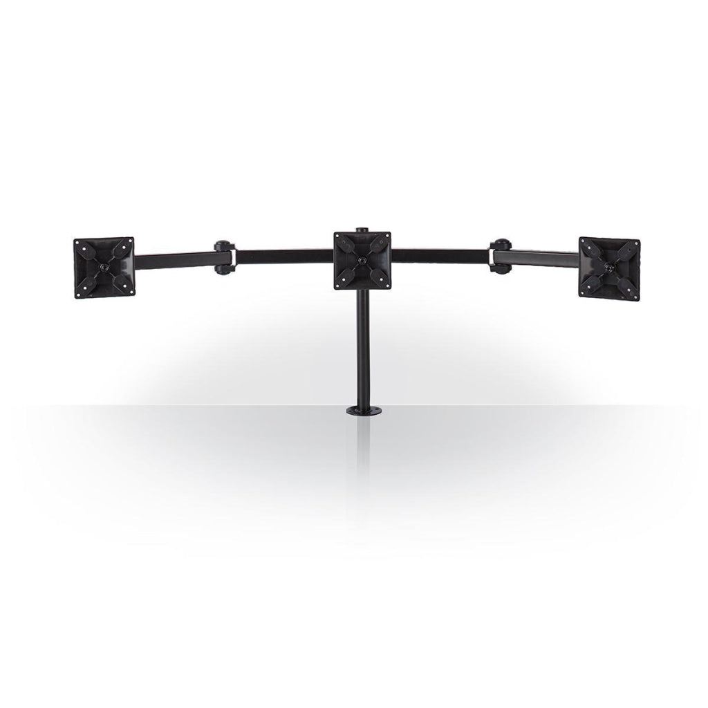 Nedis ergotmm100bk support de moniteur ergonomique, trois bras de moniteur, rotatif et inclinable, noir