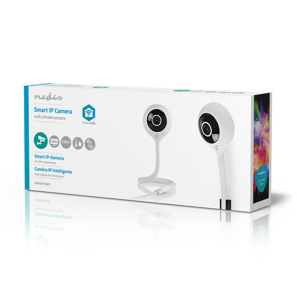 Nedis wifici11cwt wi-fi caméra ip intelligente capteur climatique full hd 1080p