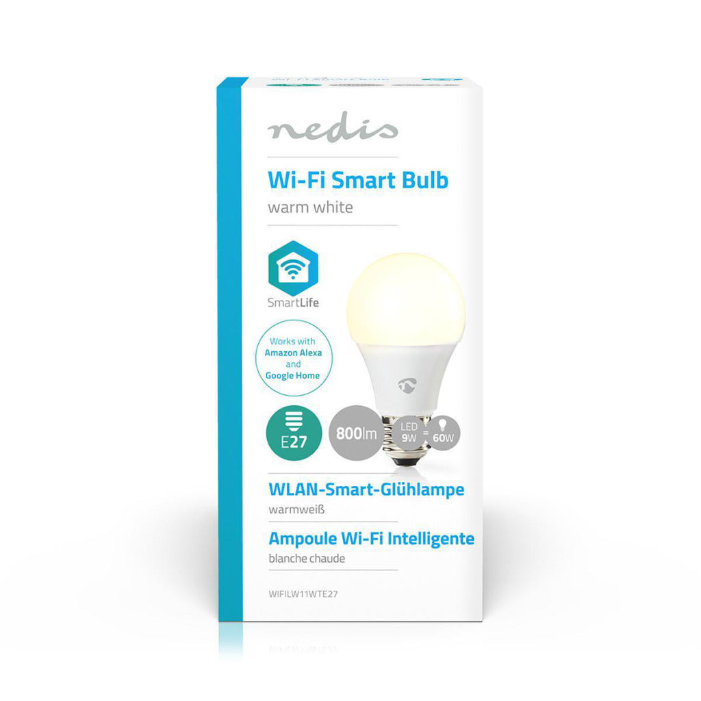 Nedis wifilw11wte27 ampoule LED intelligente wifi blanc chaud e27