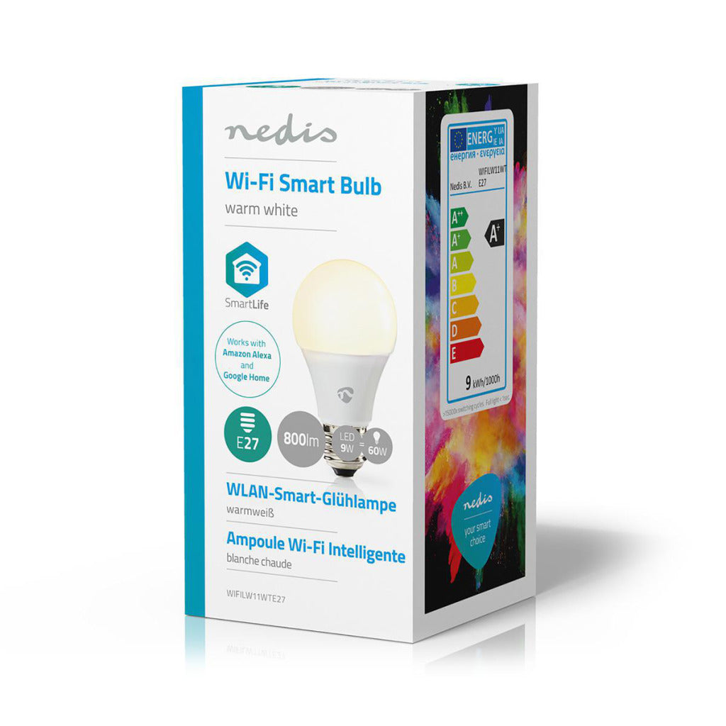 Nedis wifilw11wte27 ampoule LED intelligente wifi blanc chaud e27