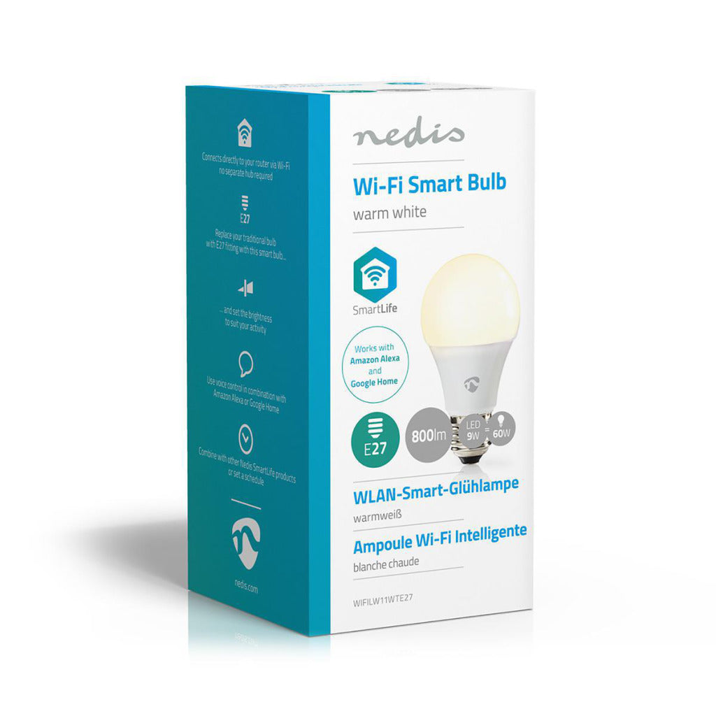 Nedis wifilw11wte27 ampoule LED intelligente wifi blanc chaud e27