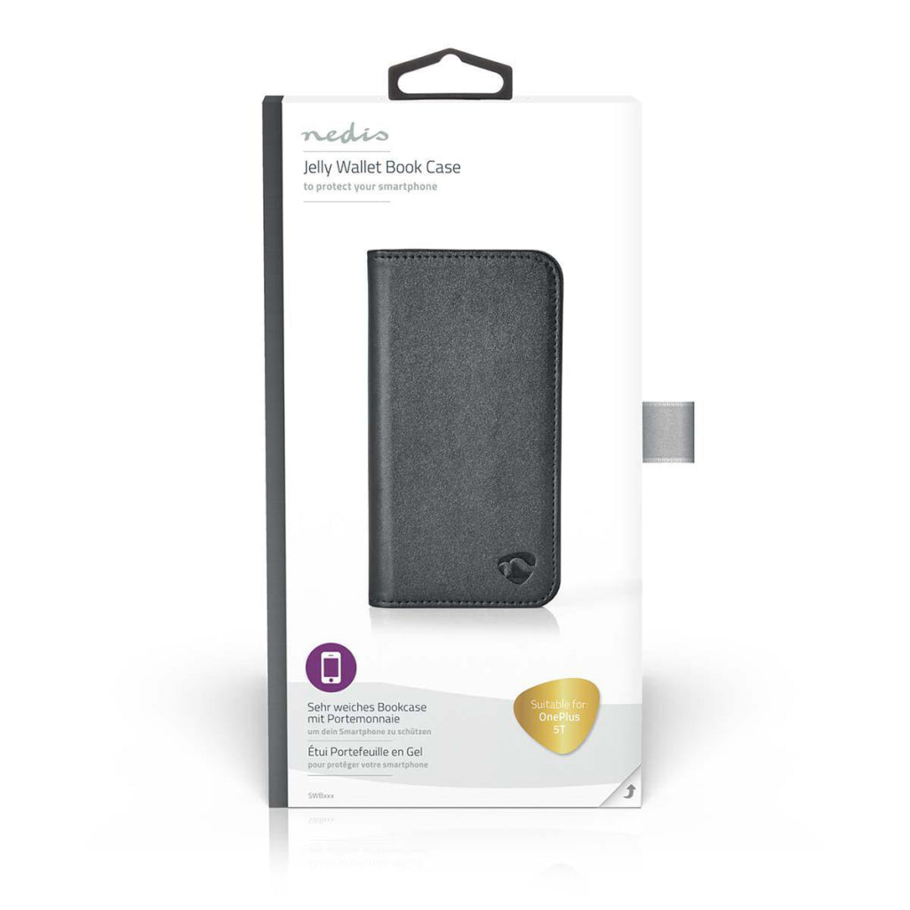 Nedis swb50002bk portefeuille livre pour oneplus 5t noir