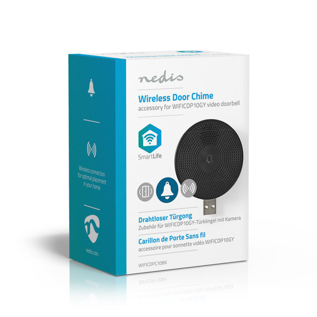 Récepteur de sonnette sans fil Nedis wificdpc10bk, accessoire pour wificdp10gy usb
