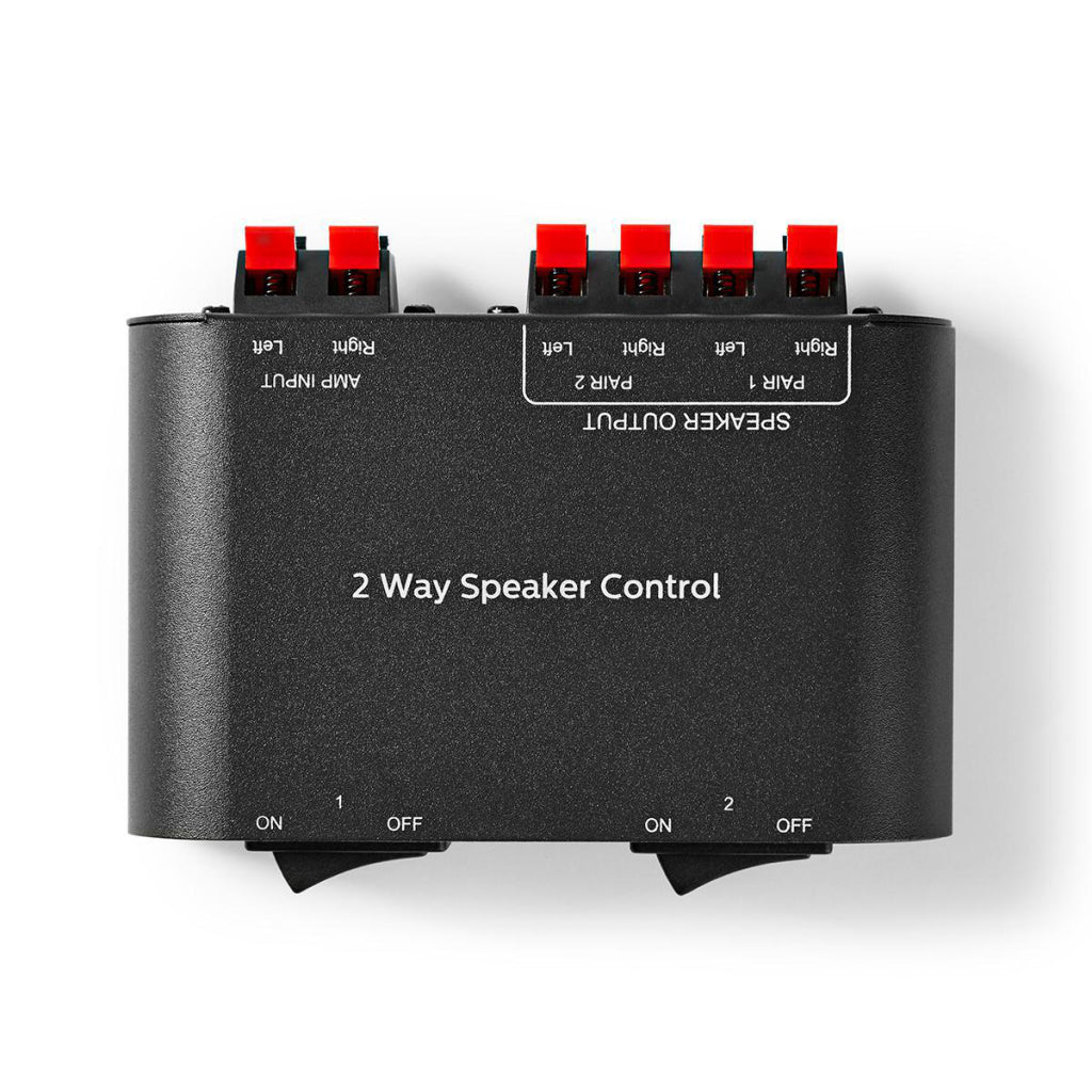 Nedis aswi2602bk commutateur de haut-parleur 2 ports connexion à pince noir