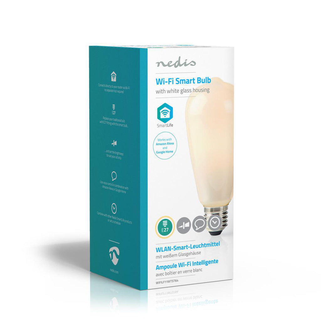 Nedis wifilf11wtst64 lampe LED intelligente wi-fi e27 st64 5 w 500 lm blanc