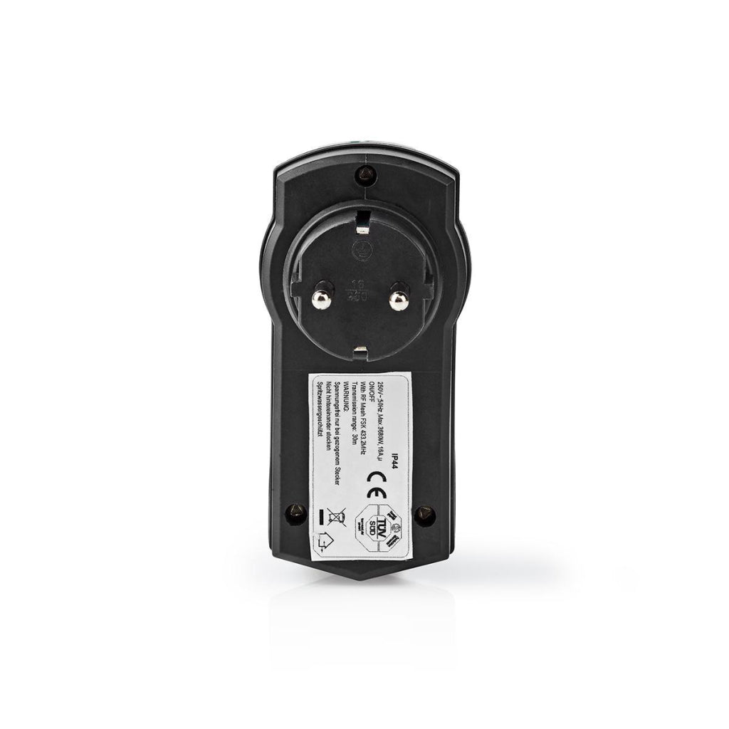 Nedis RFPOM120FBK Prise intelligente RF extérieure IP44 On Off Extension de portée RF Mesh Schuko Type F 3680 W