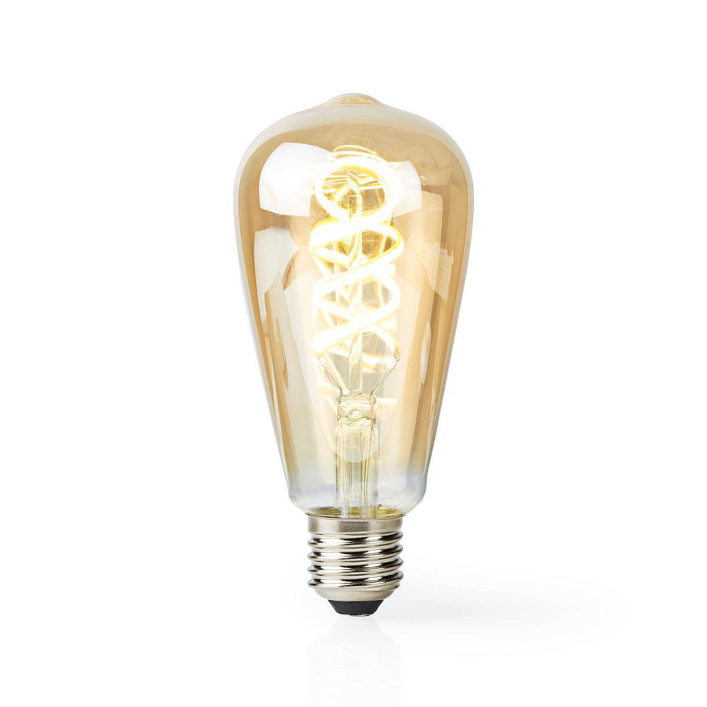 Nedis WiFiLT10GDST64 WiFi Lampe à filament LED blanc chaud à froid torsadé E27 ST64 5,5 W 350 lm