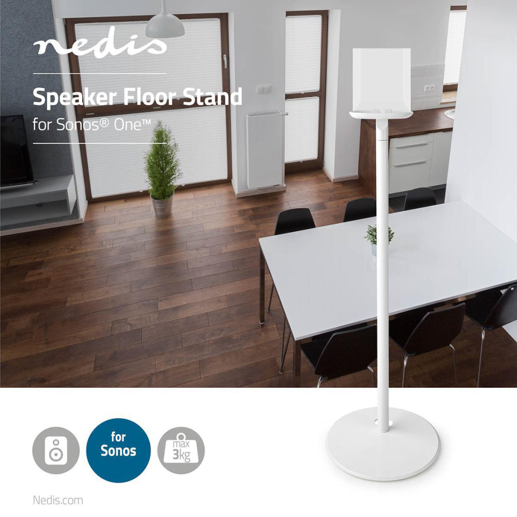 Support de sol pour enceinte Nedis spmt5750wt pour sonos® one sonos® play :1 max. 3 kg fixes