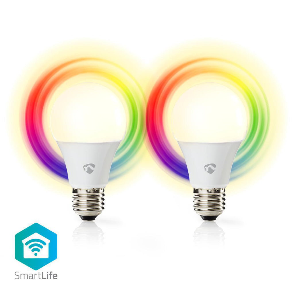 Ampoules LED Wi-Fi Nedis WIFILC21WTE27, couleur et blanc chaud, E27, paquet de 2