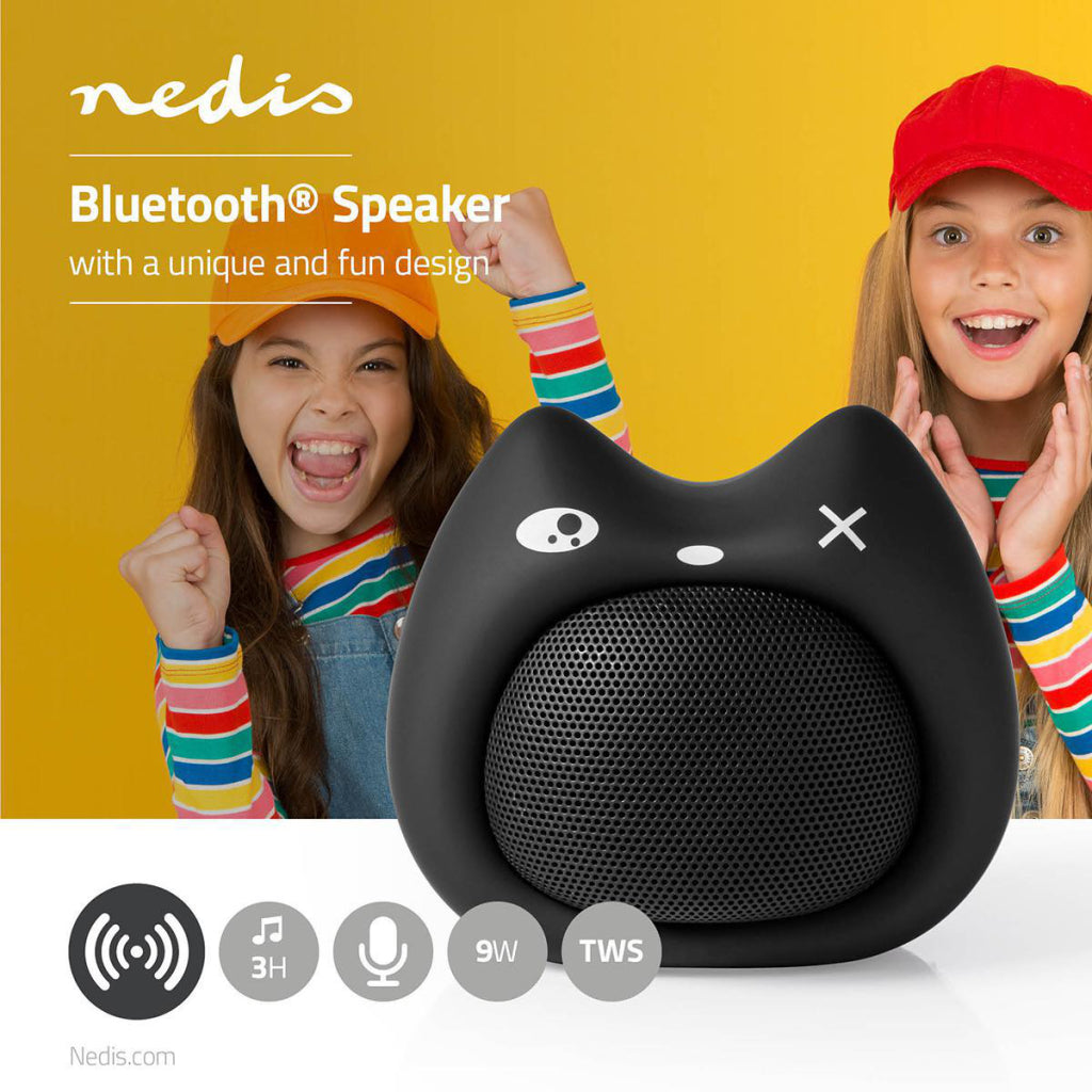 Nedis SPBT4110BK Haut-parleur Bluetooth Animatikks 3 heures de lecture Appel mains libres Kelly Kitten
