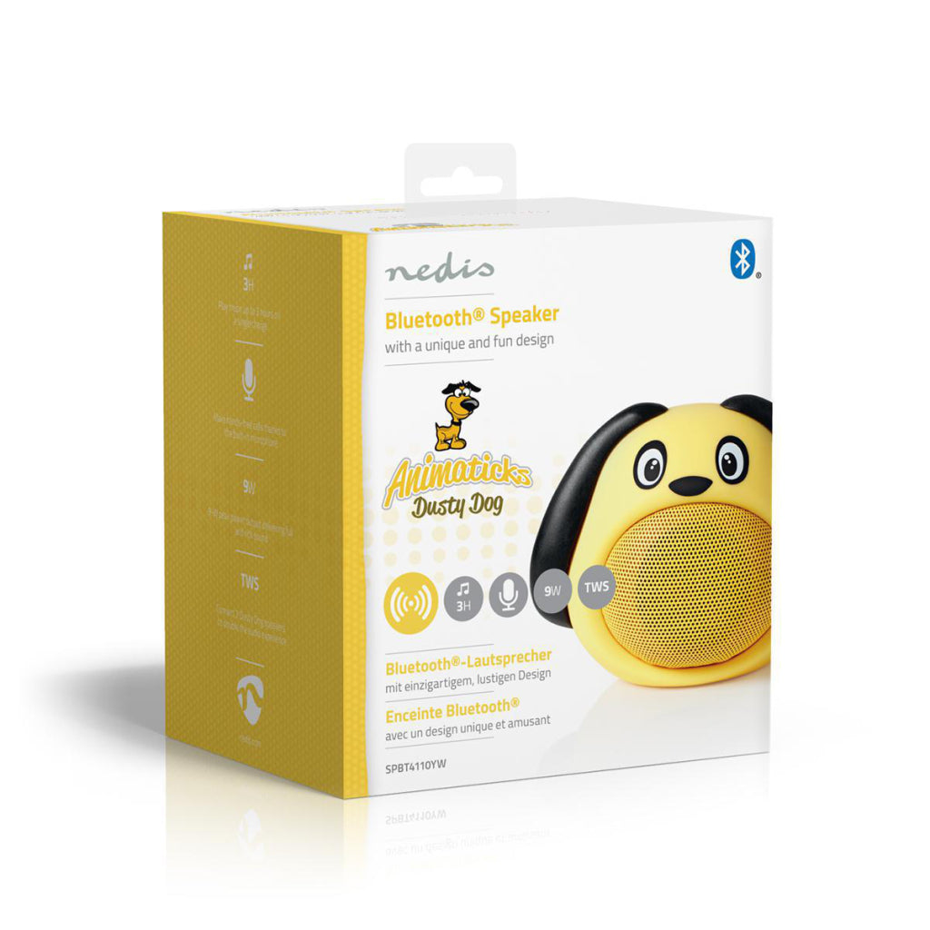 Nedis spbt4110yw haut-parleur Bluetooth animatics 3 heures de lecture appel mains libres chien poussiéreux