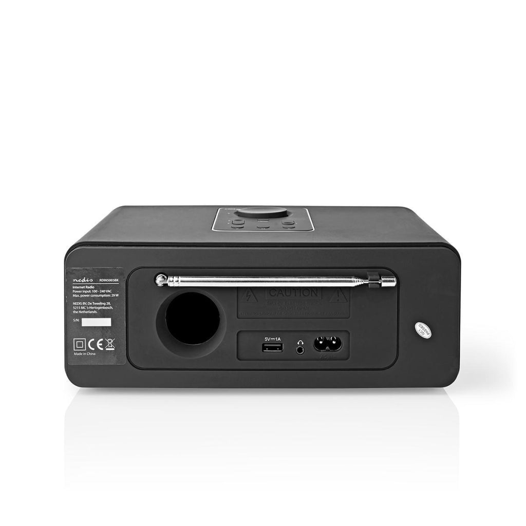 Nedis RDIN5005BK Radio Internet 42 W Dab+ FM Bluetooth® Télécommande Noir argent
