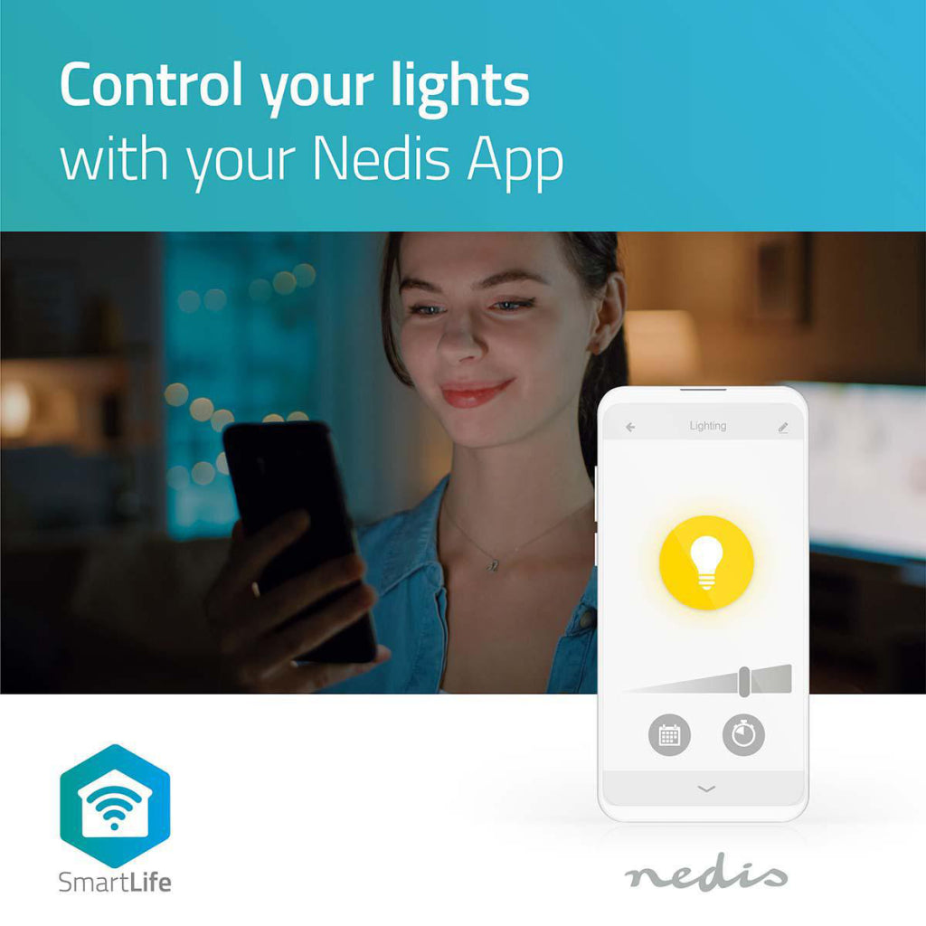 Ampoule LED Nedis Wi-Fi LW12WTB22 SmartLife Wi-Fi B22 800 lm 9 W Blanc chaud 2700 K Classe énergétique : A+ Android Trade ; ios a60