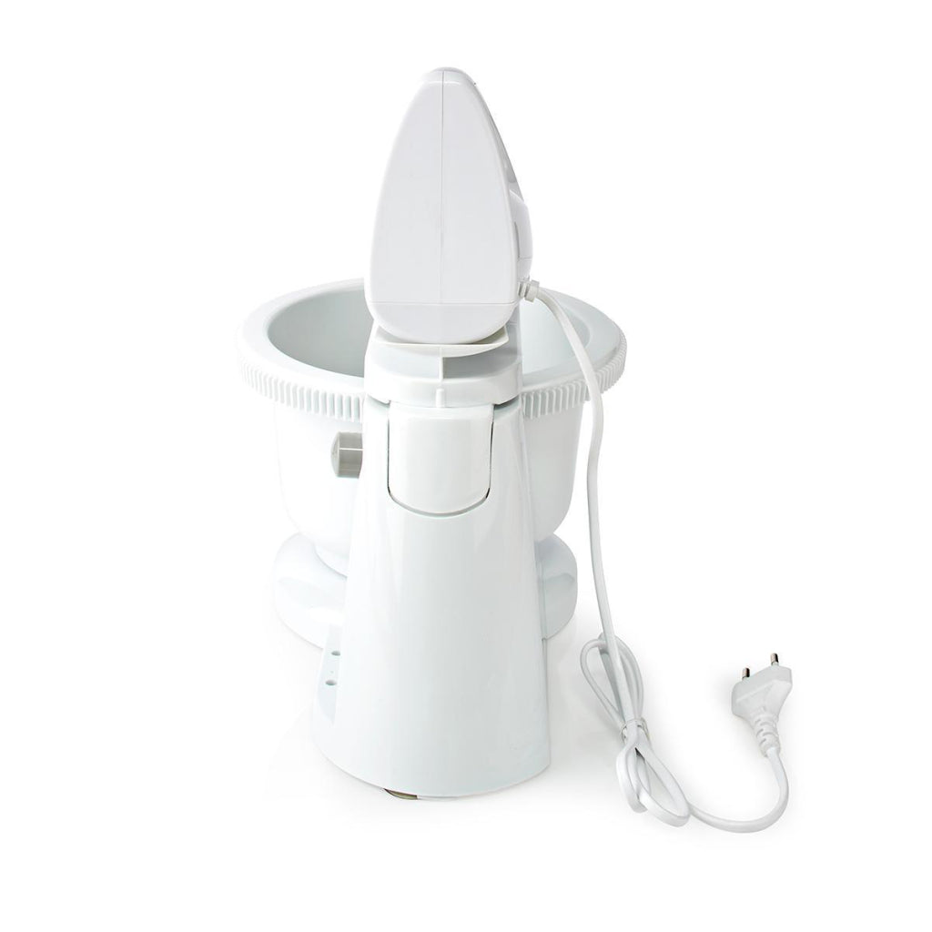 Nedis Kahm110CWT Batteur à Main 200 W Fonction Turbo 5 Vitesses Bol Tournant 2 Crochets Pétrisseurs 2 Batteurs Gris Blanc