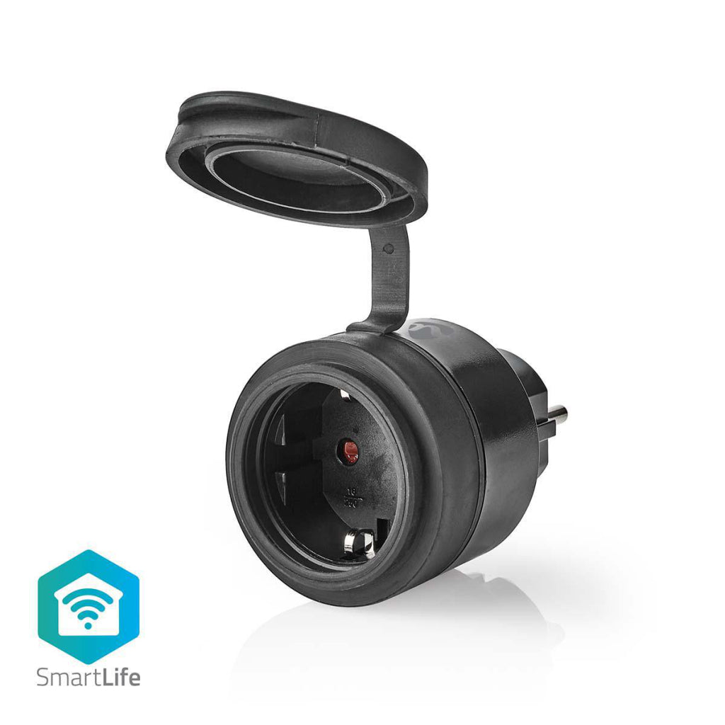 Nedis wifipo110fbk prise intelligente smartlife wifi ip44 3680w noir