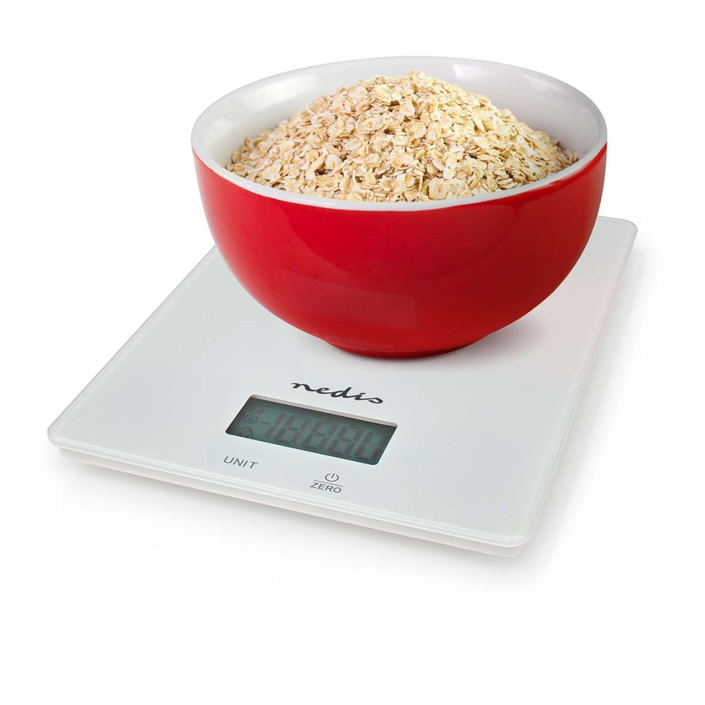 Nedis kasc610wt balance de cuisine numérique verre plastique blanc