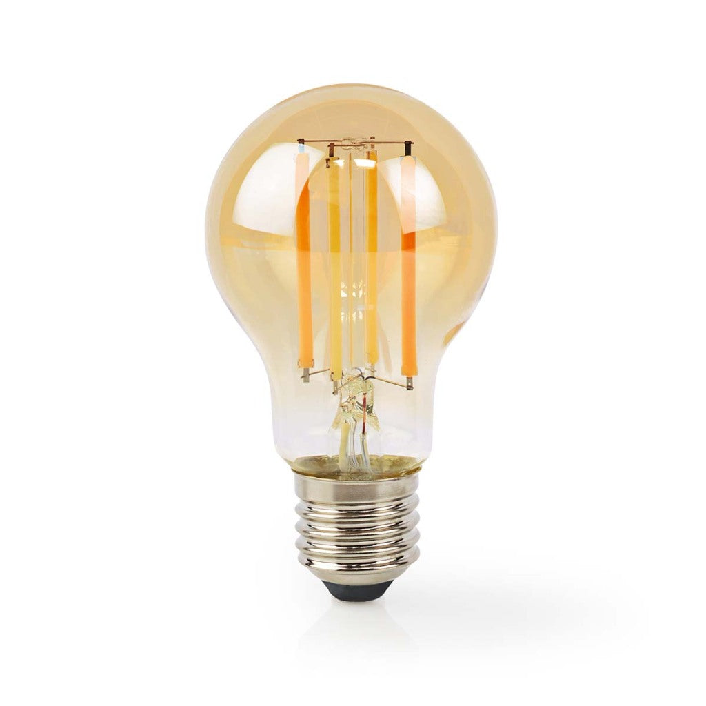 Nedis WiFiLRF10A60 SmartLife Lampe à incandescence LED Wi-Fi E27 806 lm 7 W Verre blanc chaud Android iOS Poire