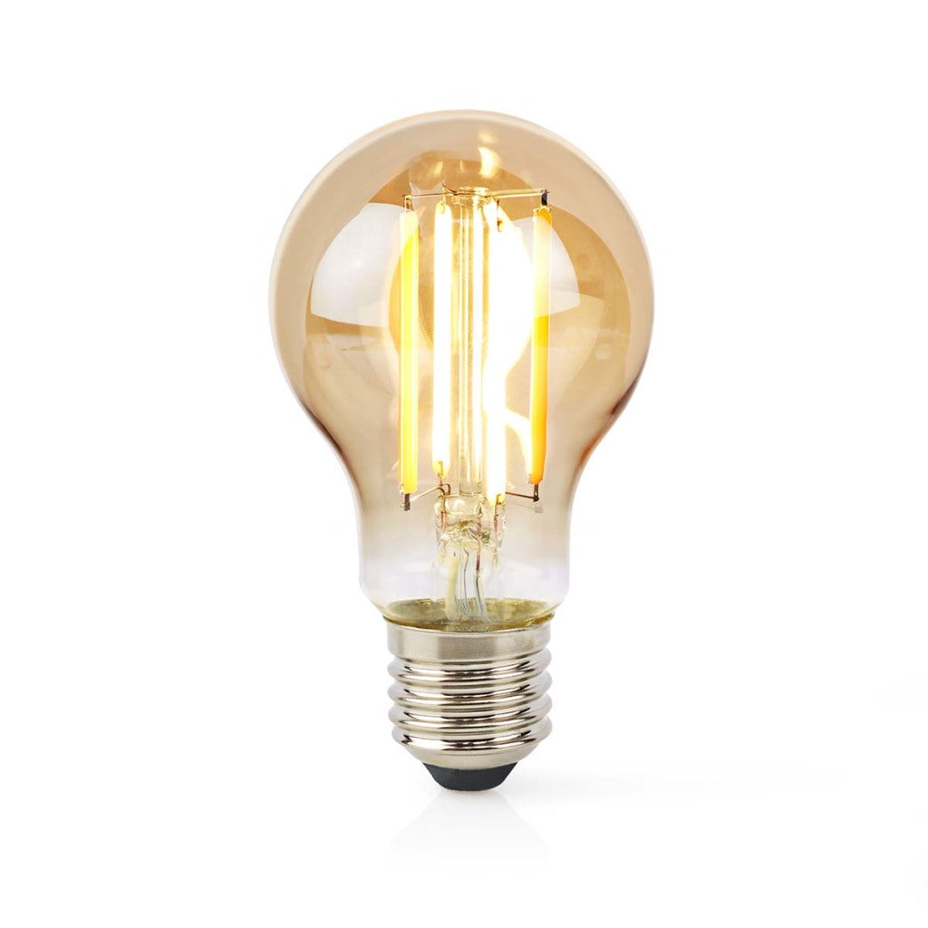 Nedis WiFiLRF10A60 SmartLife Lampe à incandescence LED Wi-Fi E27 806 lm 7 W Verre blanc chaud Android iOS Poire