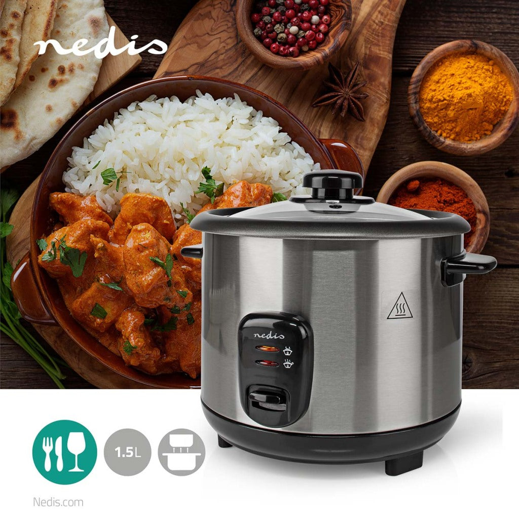 Nedis karc115al cuiseur à riz 1,5l 500w argent