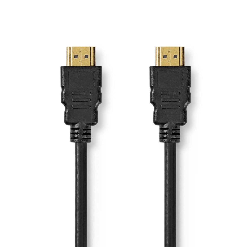 Nedis cvgp35000bk50 commerce HDMI ; commerce par câble HDMI; connecteur HDMI commerce; connecteur 8k@60hz earc plaqué or 5,00 m pvc noir poly-sac