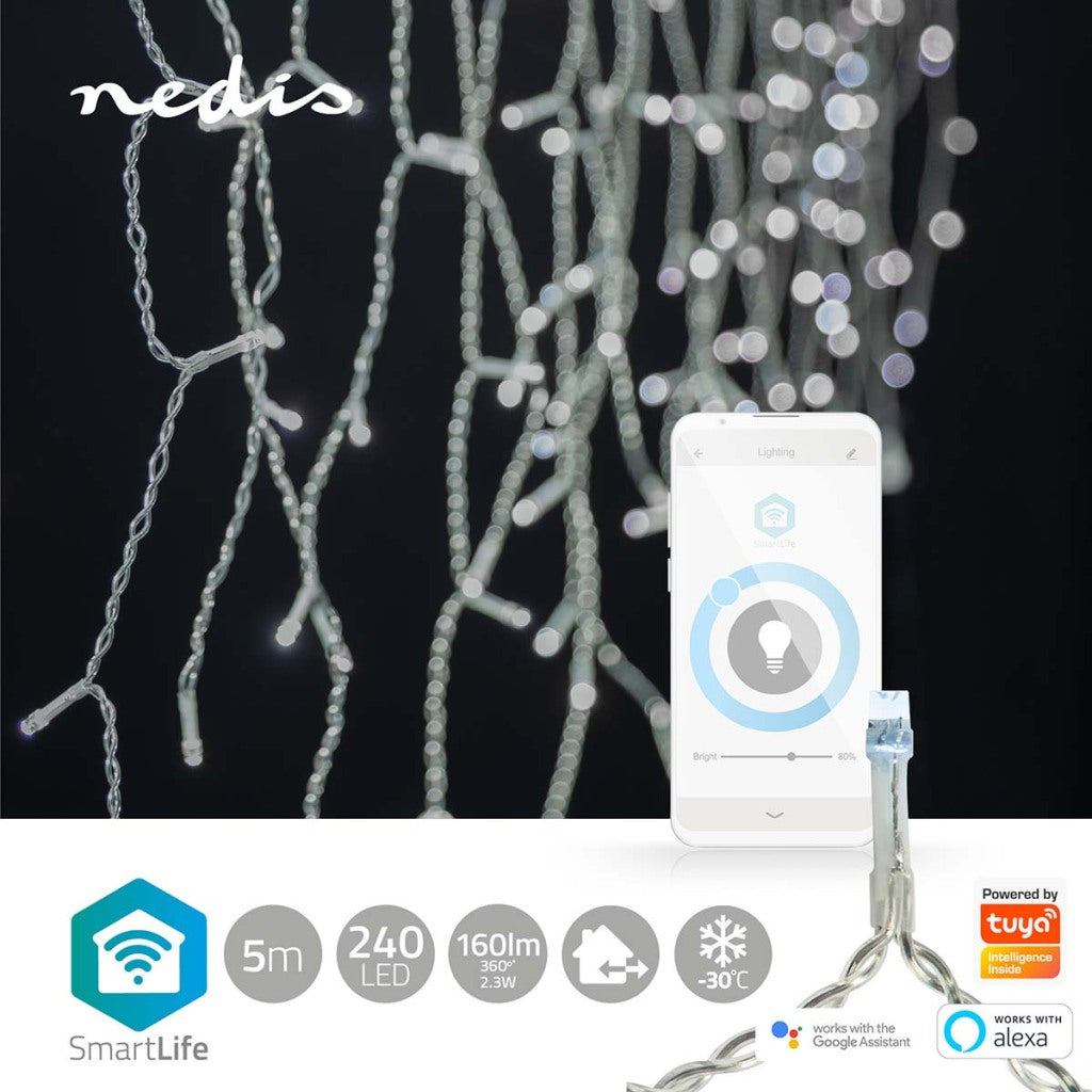 Nedis wifilxc03w250 guirlande LED décorative smartlife wi-fi blanc froid 240 LED #039;s 5,00 m commerce android ; iOS