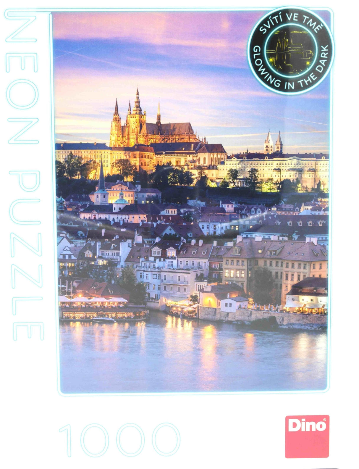 Dinotoys puzzle dinosaure - brille dans le noir Château de Prague - 1000 pièces