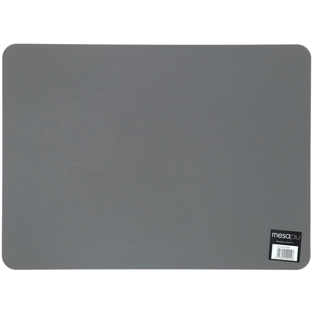 Mesapiu set de table aspect cuir gris 45x33 cm