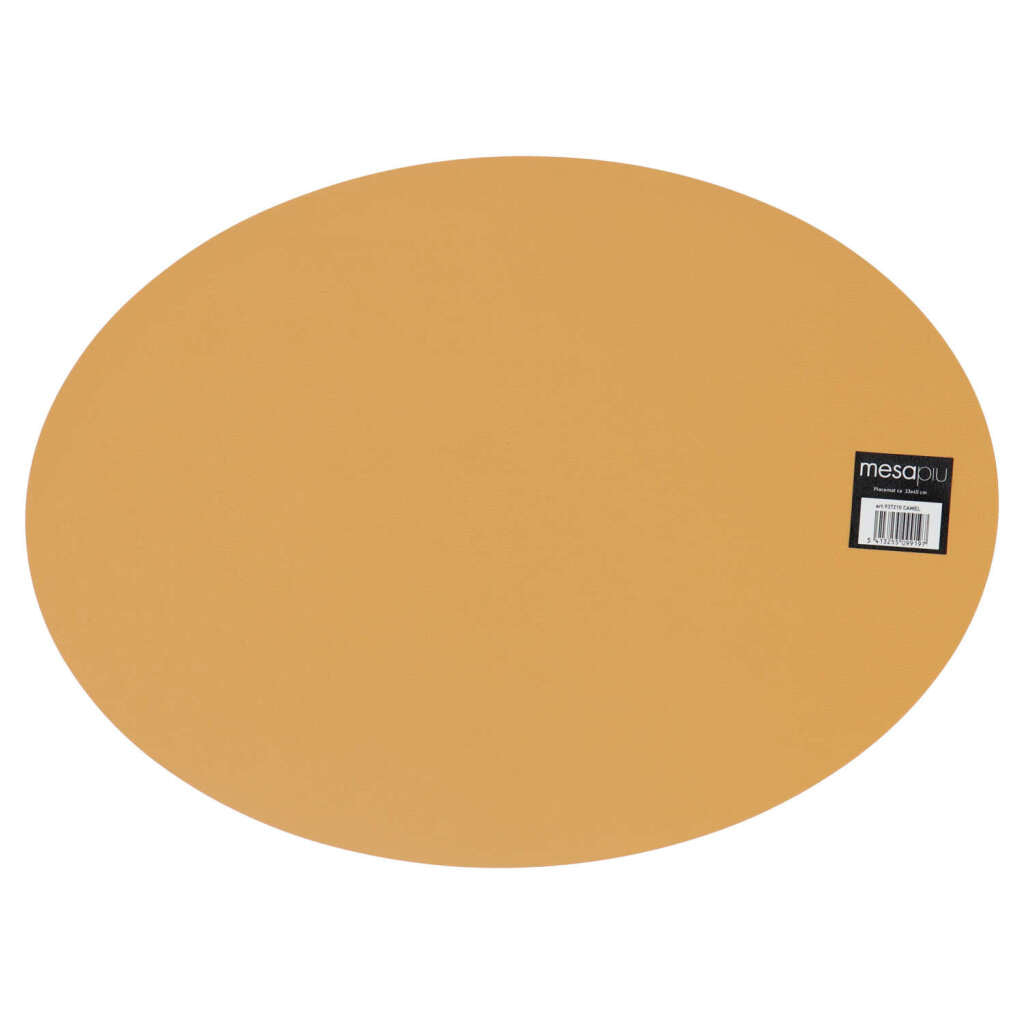 Mesapiu set de table aspect cuir camel ovale 45x33 cm