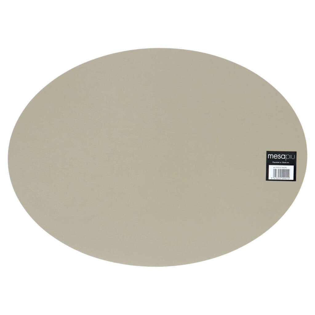 Mesapiu Mesapiu Set de Table Aspect Cuir Taupe Ovale 45x33 Cm