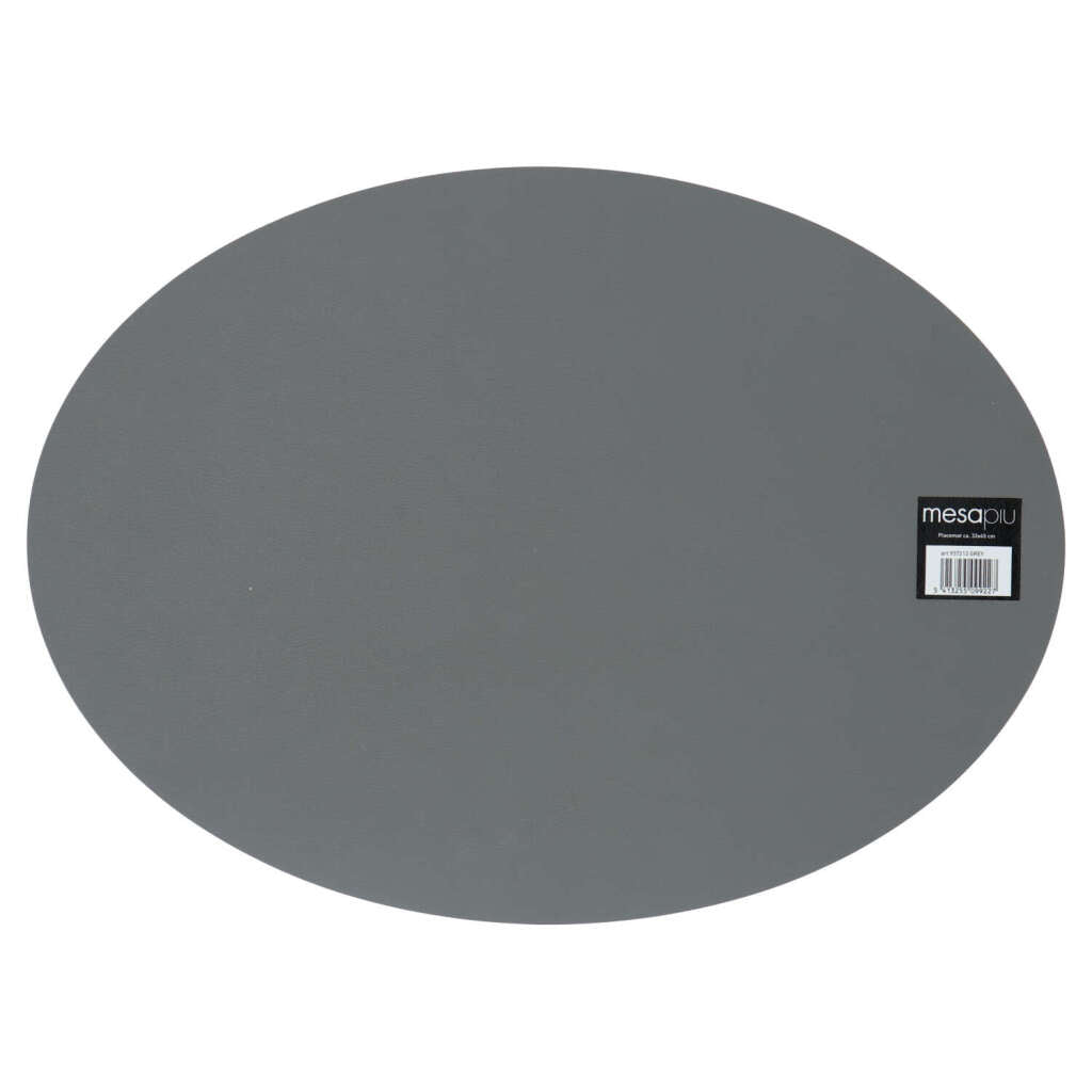Mesapiu Mesapiu Set de Table Aspect Cuir Gris Ovale 45x33 Cm