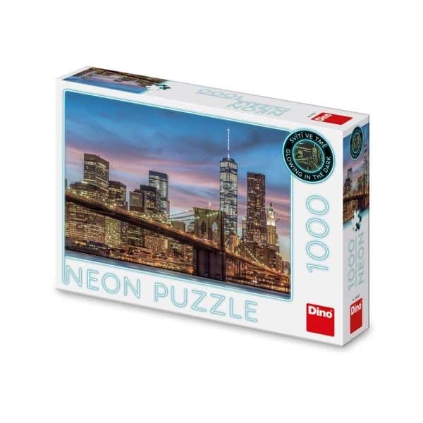 Dinotoys puzzle dinosaure - brille dans le noir manhattan new york - 1000 pièces
