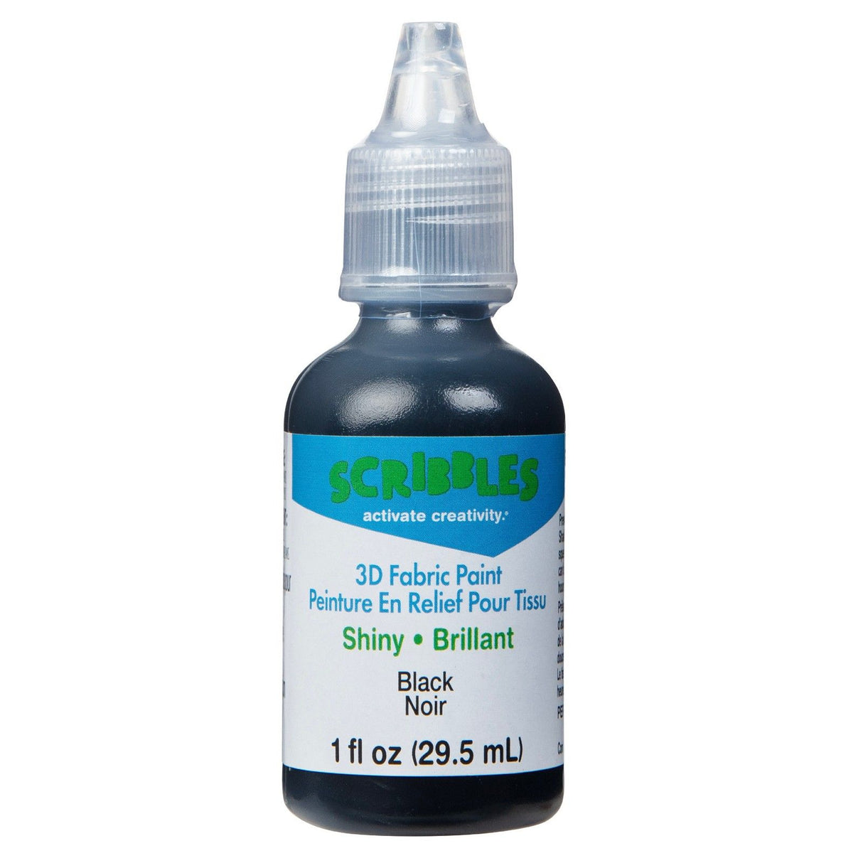 Scribbles • Peinture textile 3D brillante 29,5ml noir