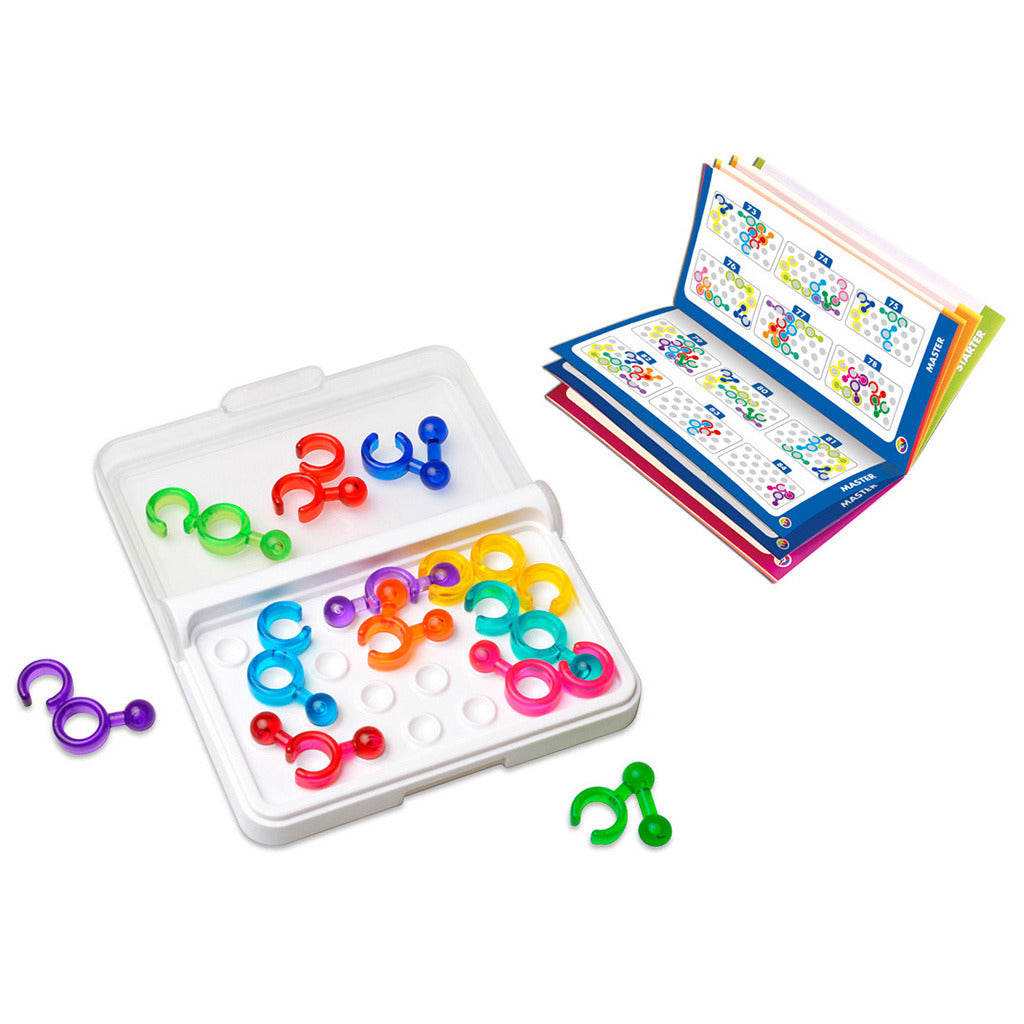 Smartgames IQ Link - jeu de réflexion logique et puzzle de voyage - 120 devoirs avec système d'anneaux - jeu solo éducatif pour enfants et adultes - à partir de 8 ans