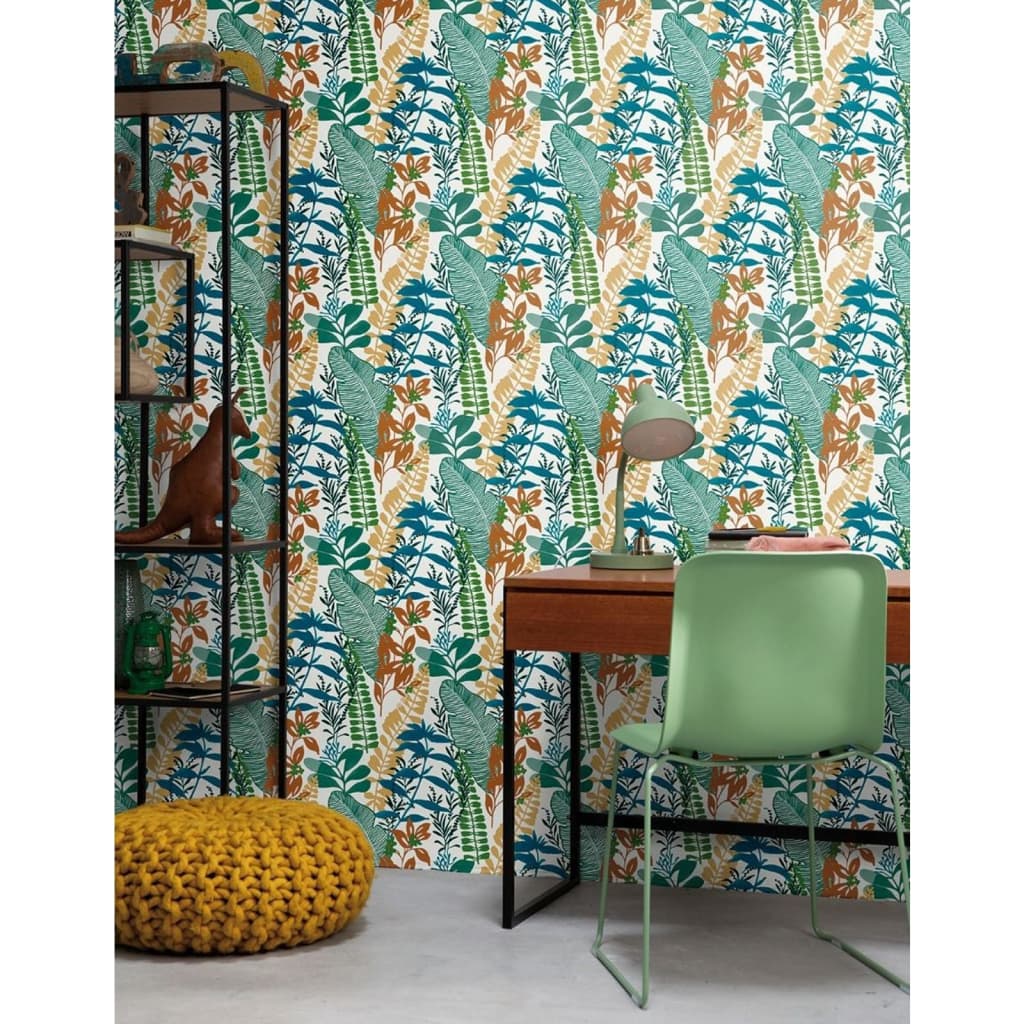 NOORDWAND FAPE WALL VIBES Big Big Feuilles bleues et vert