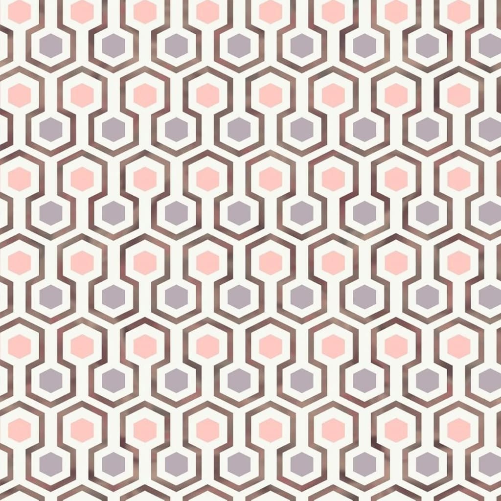 NOORDWAND Fond d'écran Bonnes vibrations Hexagon Modèle rose et violet