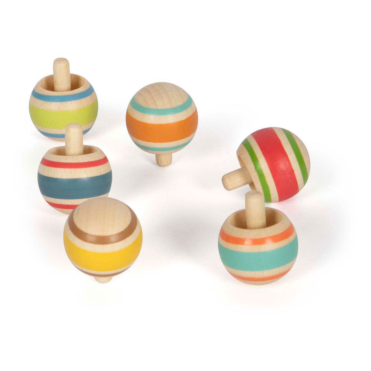 Small foot - plateaux en bois rayés, lot de 6