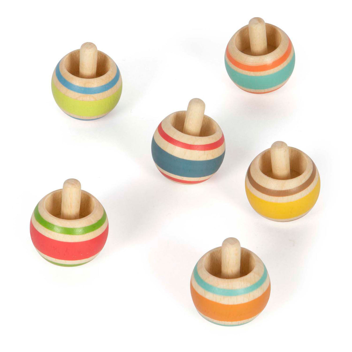 Small foot - plateaux en bois rayés, lot de 6