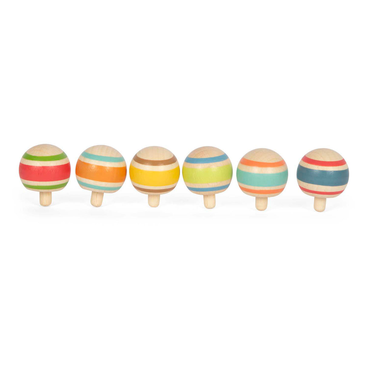 Small foot - plateaux en bois rayés, lot de 6