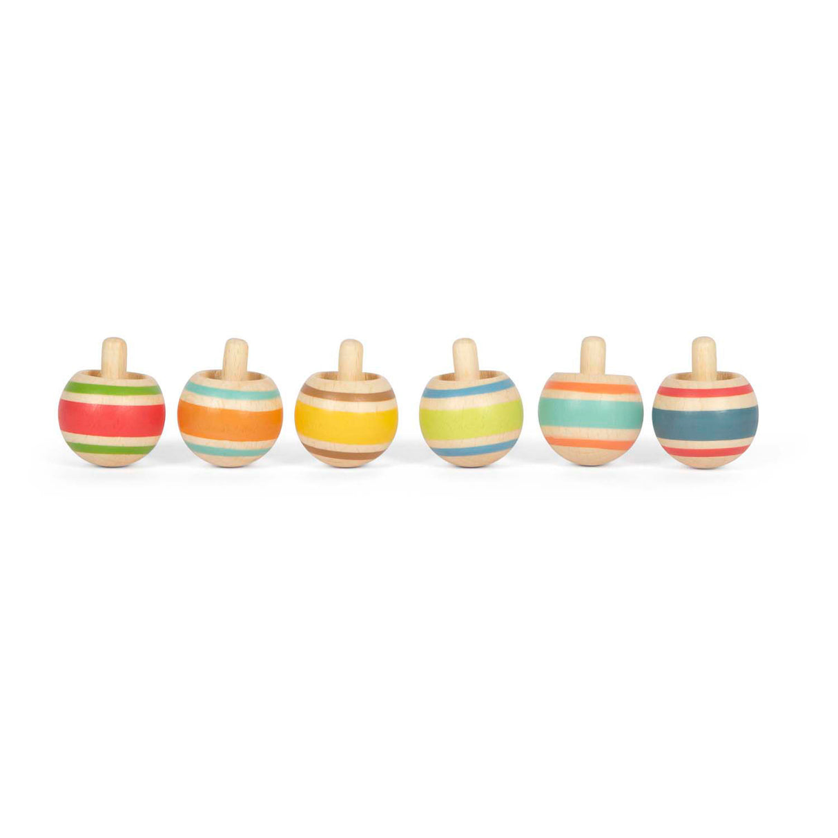 Small foot - plateaux en bois rayés, lot de 6