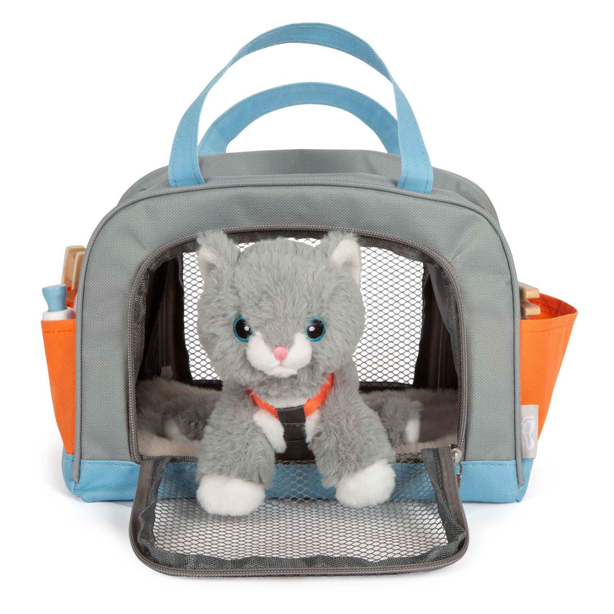 Small foot - peluche chat avec sac de transport et kit de soins